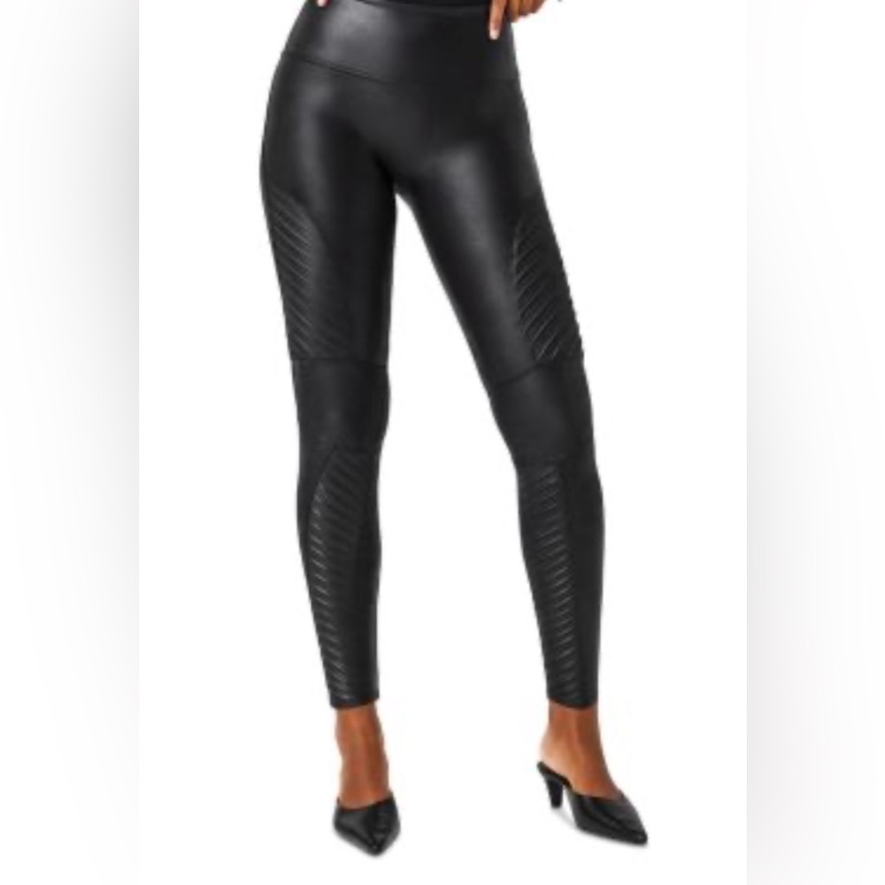 SPANX® Moto Faux Leather Leggings L